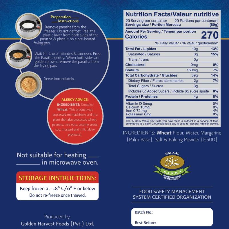 Whole Wheat Lachha Paratha